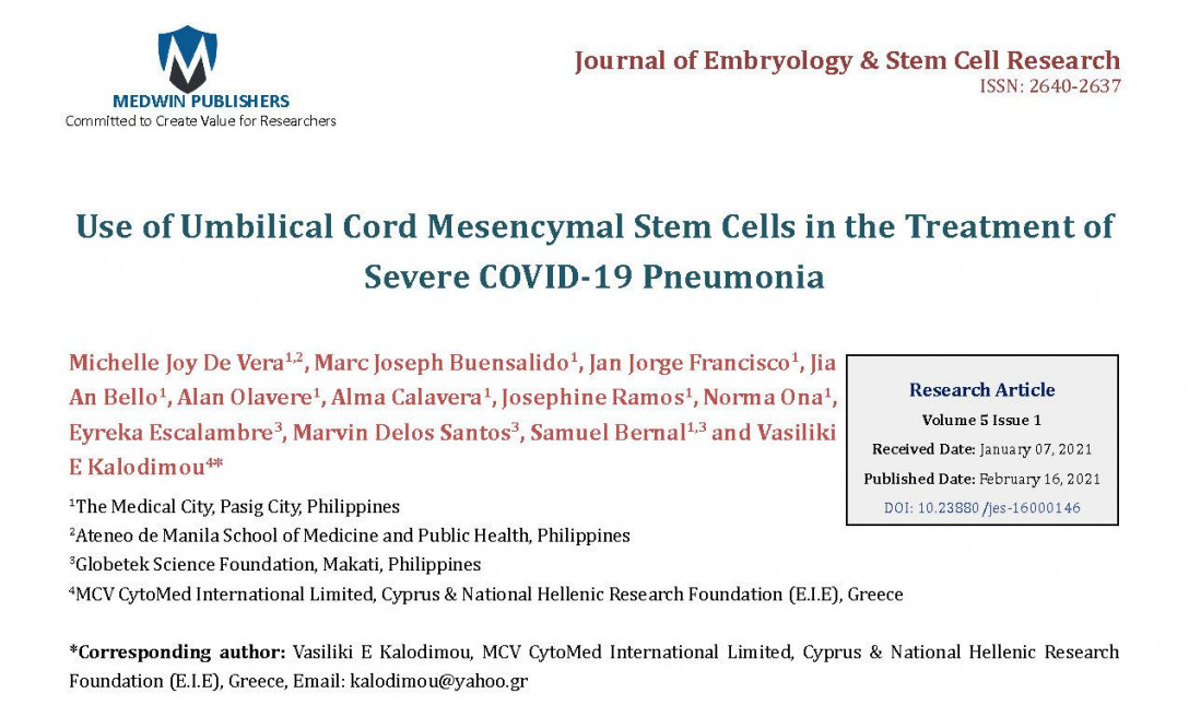 Mesenchymal stem cell therapy in COVID-19 at The Medical City